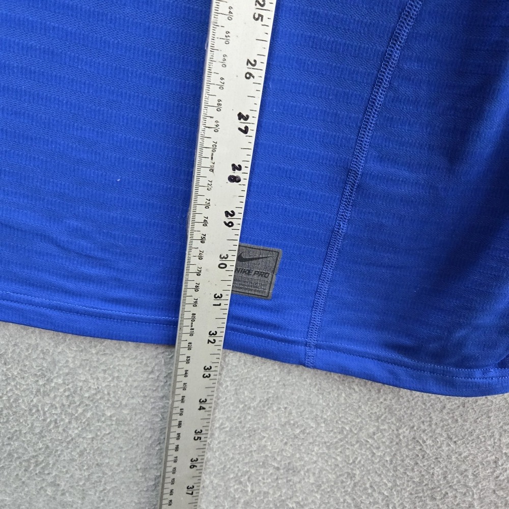 Nike Men Activewear Top XL Blue Pro Dri Fit Logo Long Sleeve Striped - Picture 5 of 11